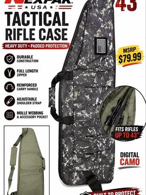 NEXPAK USA SRC143 43" Tactical Rifle Case Digital Camo Soft Gun Bag New NWT